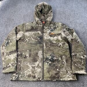 She Outdoor Jacket Medium Green Camo Strata Hooded Insulated Thermolite Parka